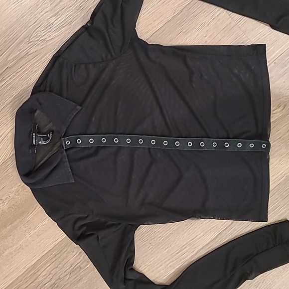 Forever 21 Sheer Small Black Button Down - Picture 4 of 4